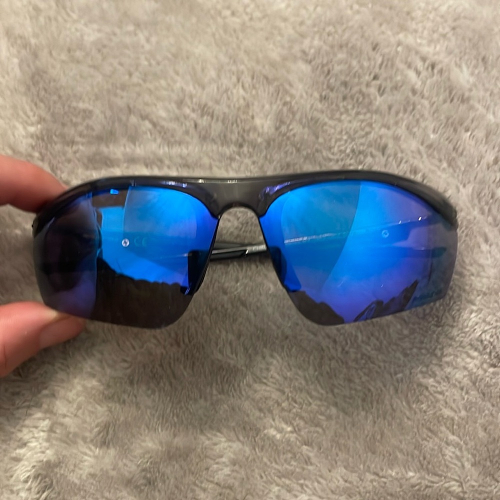Baseball Sunglasses RY1902 Blue Dark Gray Mirror like new